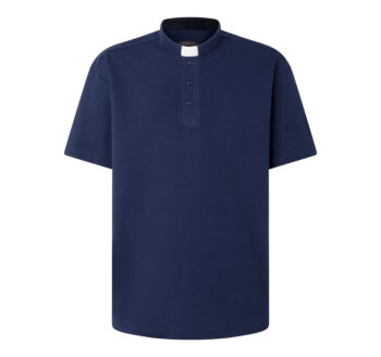 Polo Sacerdote Manga Corta Azul marino