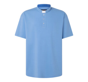 Polo Sacerdote Manga Corta Azul claro