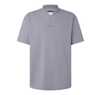 Polo Sacerdote Manga Corta gris