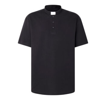Polo Sacerdote Manga Corta negro