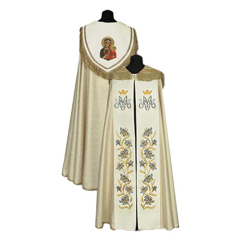 Capa pluvial dorada Virgen Czestochowa