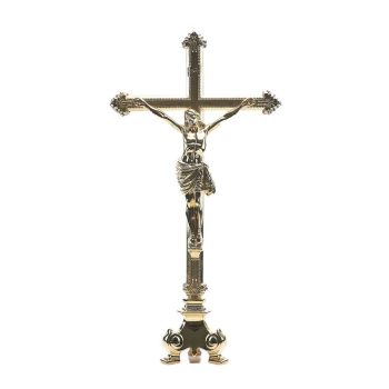 Crucifijo latón sin base 46 cm.