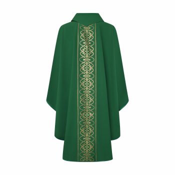Casulla verde dibujo cruces - Imagen 2