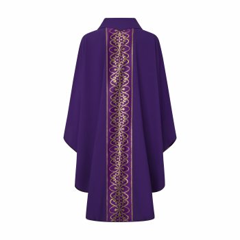 Casulla morada dibujo cruces - Imagen 2