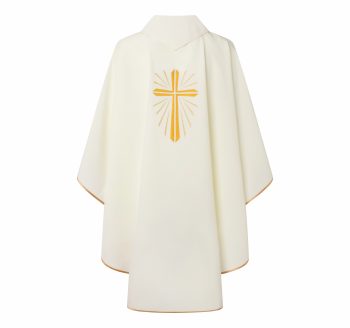 Casulla bordada color blanco con logotipo oficial de Jubileo 2025 - Imagen 4