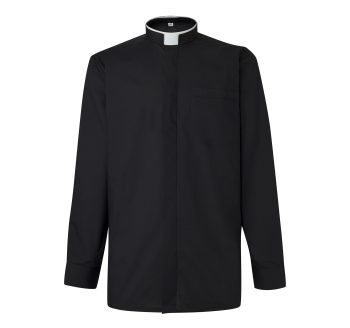 Camisa manga larga cuello romano