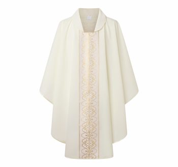 Casulla blanca dibujo cruces