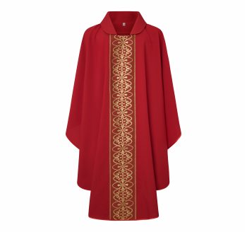 Casulla roja dibujo cruces