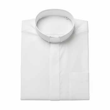 Camisa manga larga cuello romano blanca - Imagen 3