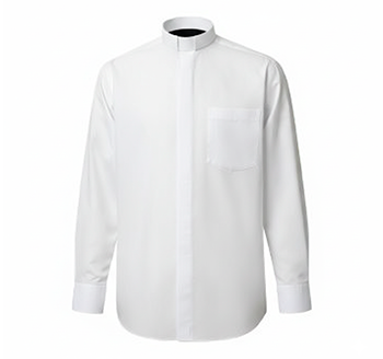 Camisa manga larga cuello romano blanca