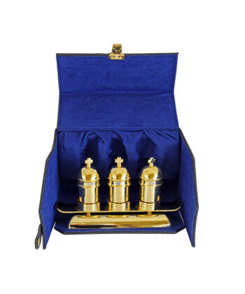 Crismera Triple con Estuche y Bandeja